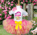 My Little Pony Fluttershy Tutu Set Girls Personalized Custom Hot Pink Yellow Knots Tutu Outfit Dress Theme Cake Smash Party