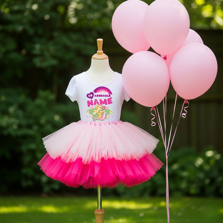 My Little Pony Fluttershy Tutu Set Girls Personalized Custom Pink Hot Pink Tutu Outfit Dress Theme Cake Smash Party
