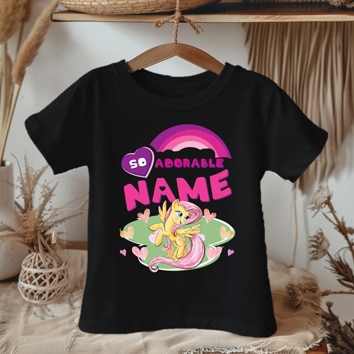 My Little Pony Fluttershy Personalized Custom Black T-Shirt or Onesie Theme Cake Smash Party