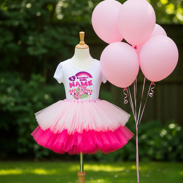 My Little Pony Pinkie Pie Tutu Set Girls Personalized Custom Pink Hot Pink Tutu Outfit Dress Theme Cake Smash Birthday Party