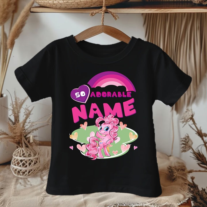 My Little Pony Pinkie Pie Personalized Custom Black T-Shirt or Onesie Theme Cake Smash Party