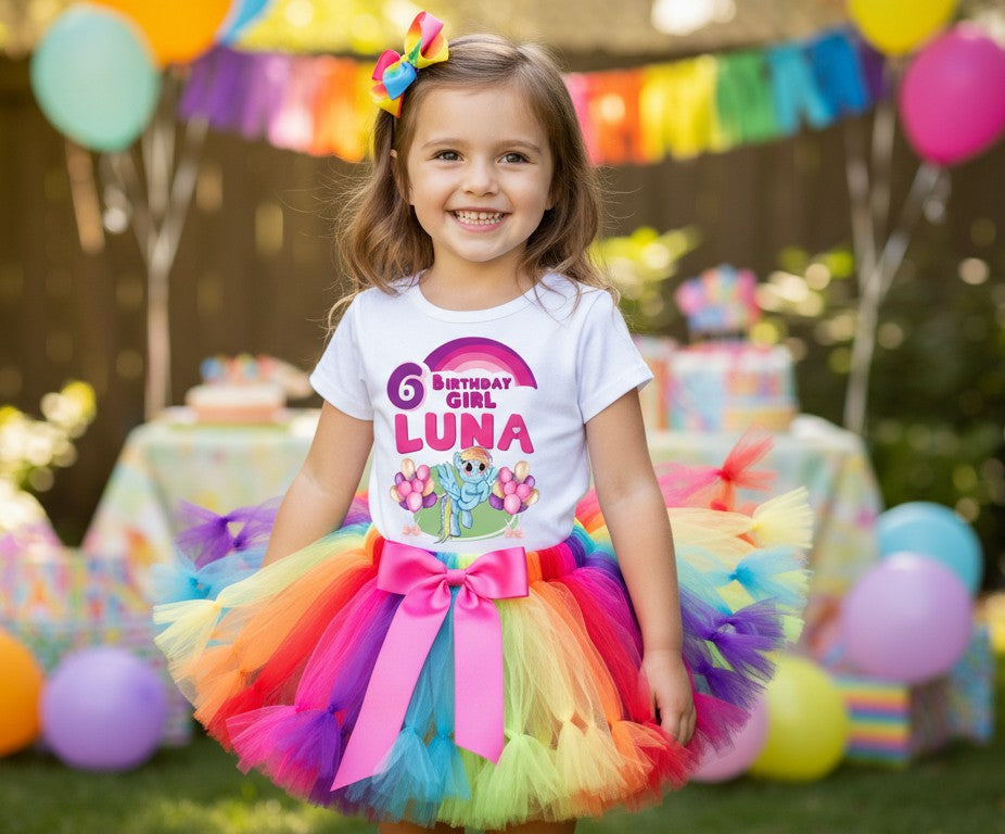 My Little Pony Rainbow Dash Tutu Set Girls Personalized Custom Rainbow Knots Tutu Outfit Dress Theme Cake Smash Birthday Party