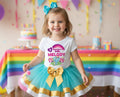 My Little Pony Rainbow Dash Tutu Set Girls Personalized Custom Blue Gold White Ribbon Trim Tutu Outfit Dress Theme Cake Smash Birthday Party