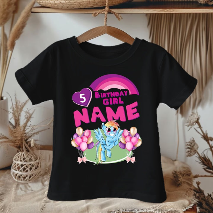 My Little Pony Rainbow Dash Personalized Custom Black Family T-Shirt or Onesie Pack Theme Cake Smash Birthday Party