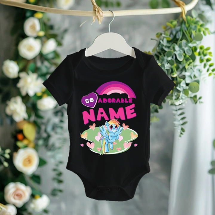 My Little Pony Rainbow Dash Personalized Custom Black T-Shirt or Onesie Theme Cake Smash Party