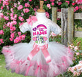 My Little Pony Rarity Tutu Set Girls Personalized Custom White Pink Knots Tutu Outfit Dress Theme Cake Smash Birthday Party