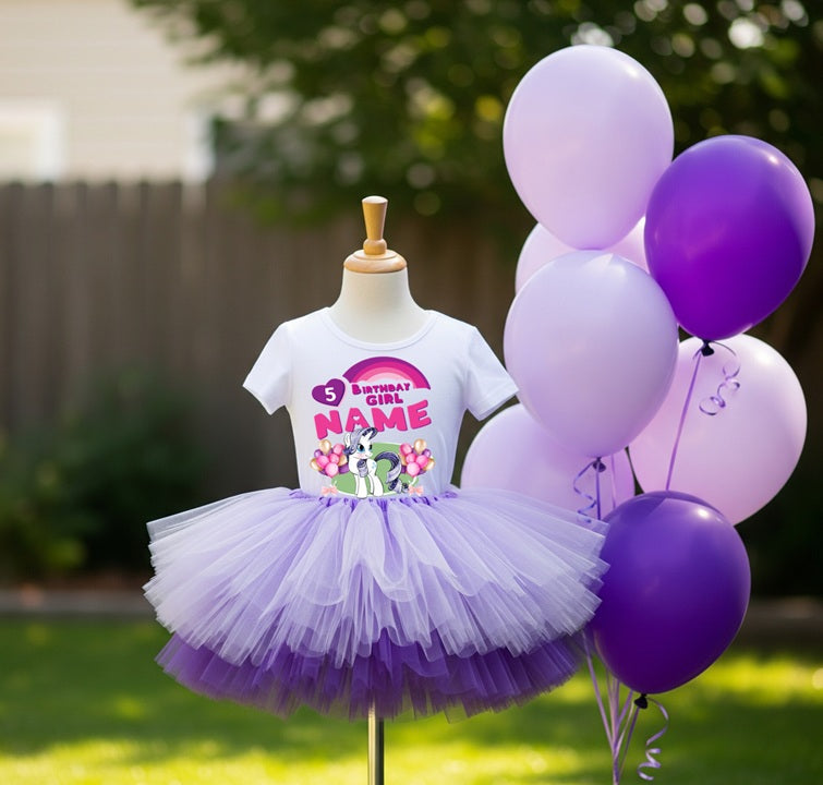 My Little Pony Rainbow Dash Tutu Set Girls Personalized Custom Light Purple and Purple Tutu Outfit Dress Theme Cake Smash Birthday Party
