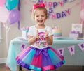 My Little Pony Rarity Tutu Set Girls Personalized Custom Hot Pink Blue Purple Ribbon Tutu Outfit Dress Theme Cake Smash Birthday Party