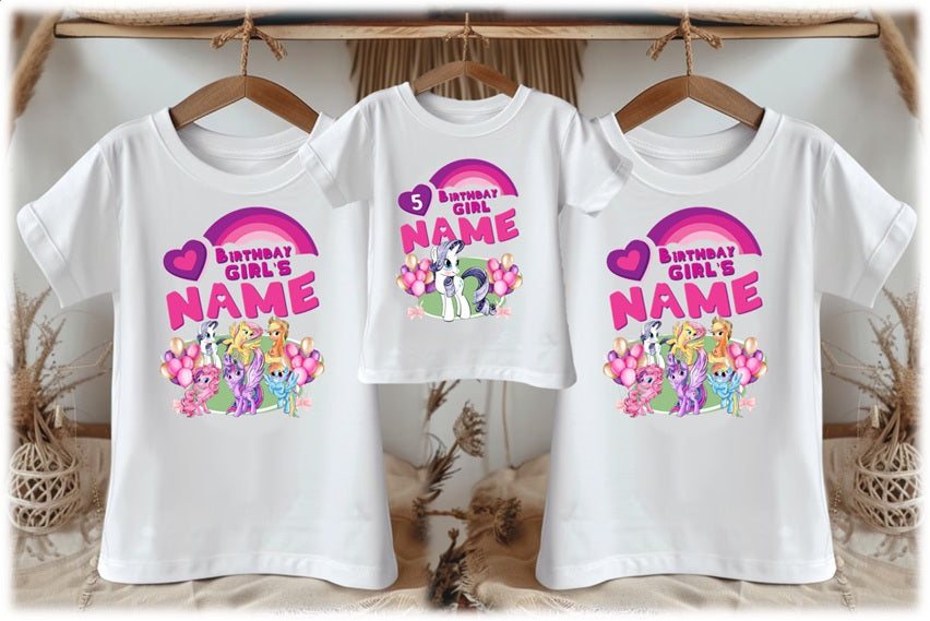 My Little Pony Rarity Personalized Custom White Family T-Shirt or Onesie Pack Theme Cake Smash Birthday Party