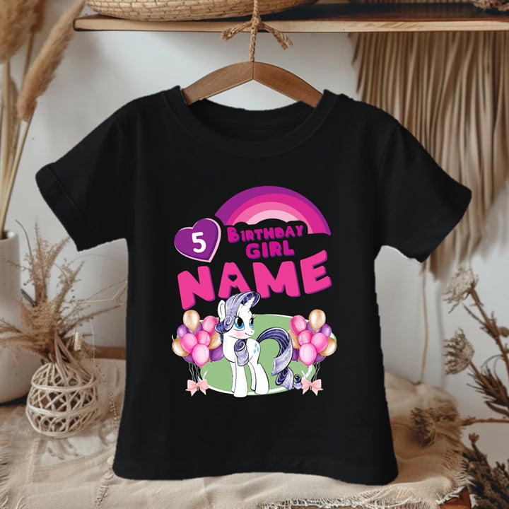 My Little Pony Rarity Personalized Custom Black Family T-Shirt or Onesie Pack Theme Cake Smash Birthday Party