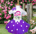 My Little Pony Rarity Tutu Set Girls Personalized Custom Purple White Polka Dots Tutu Outfit Dress Theme Cake Smash Party