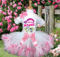 My Little Pony Rarity Tutu Set Girls Personalized Custom White Pink Knots Tutu Outfit Dress Theme Cake Smash Party
