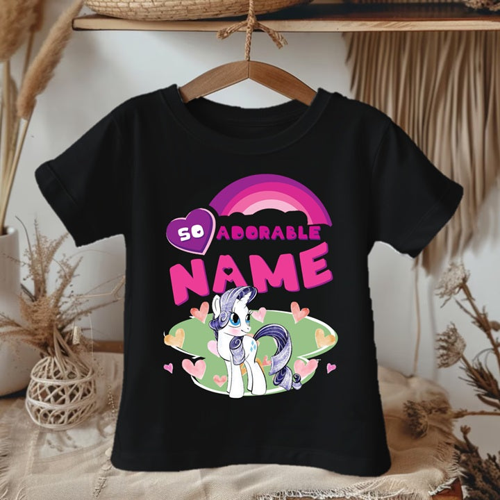 My Little Pony Rarity Personalized Custom Black T-Shirt or Onesie Theme Cake Smash Party