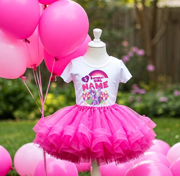 My Little Pony Twilight Sparkle Tutu Set Girls Personalized Custom Hot Pink Tutu Outfit Dress Theme Cake Smash Birthday Party