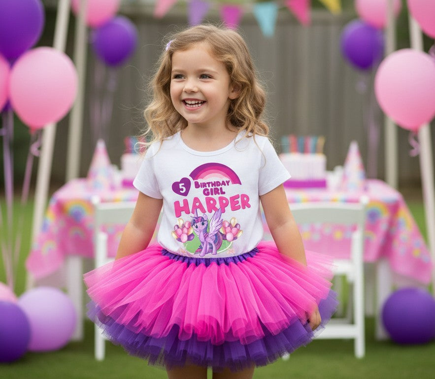 My Little Pony Twilight Sparkle Tutu Set Girls Personalized Custom Hot Pink Purple Tutu Outfit Dress Theme Cake Smash Birthday Party
