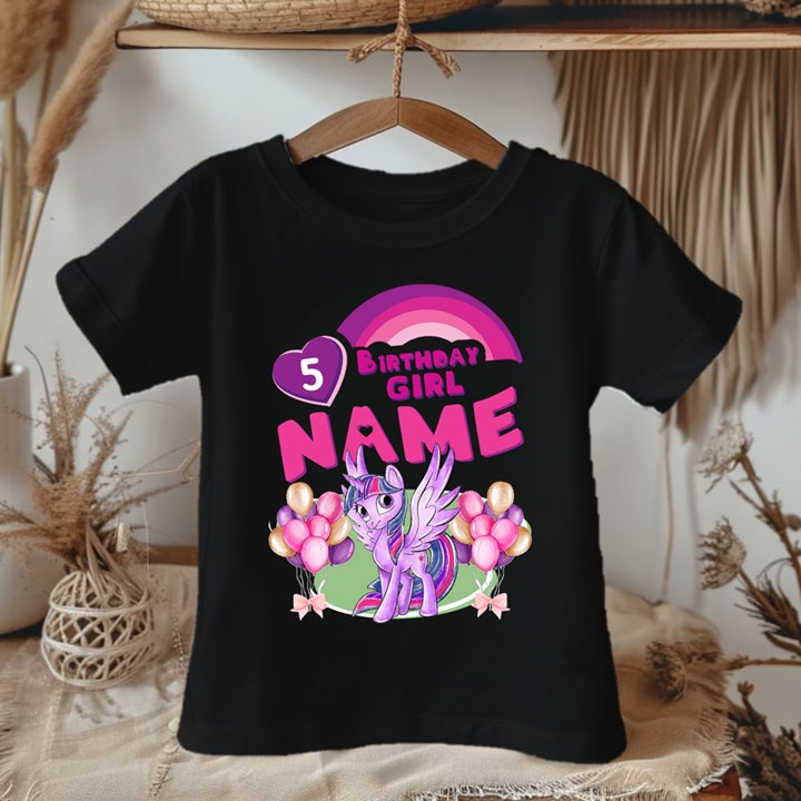 My Little Pony Twilight Sparkle Personalized Custom Black T-Shirt or Onesie Theme Cake Smash Birthday Party