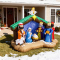8-Foot Giant Outdoor First Christmas Nativity Inflatable with LED Illumination Christmas Blow Up Yard Decor
