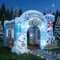 North Pole Exploration Base Theme Premium 10' x 10' Christmas House Inflatable Blow Up Walk-Through Archway Experience Decor Prop