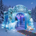 North Pole Magical Forest Theme Premium 10' x 10' Christmas House Inflatable Blow Up Walk-Through Archway Experience Decor Prop