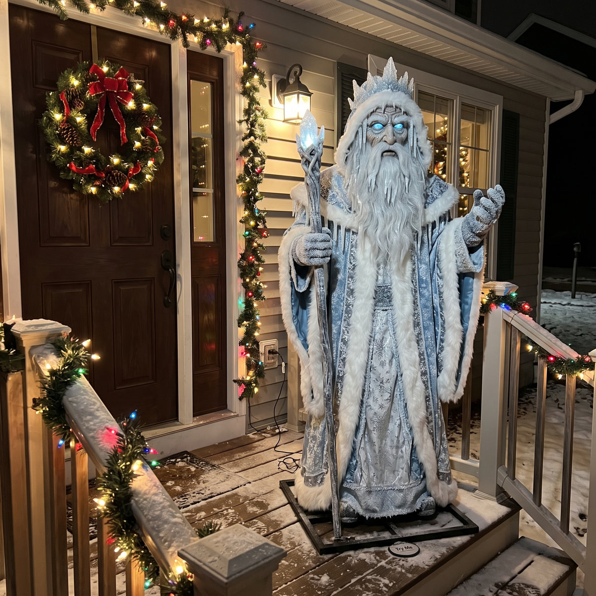 6' Christmas Old Man Winter Figure Music Lights Motion Sensor Christmas Home Decor Accent Yard Prop