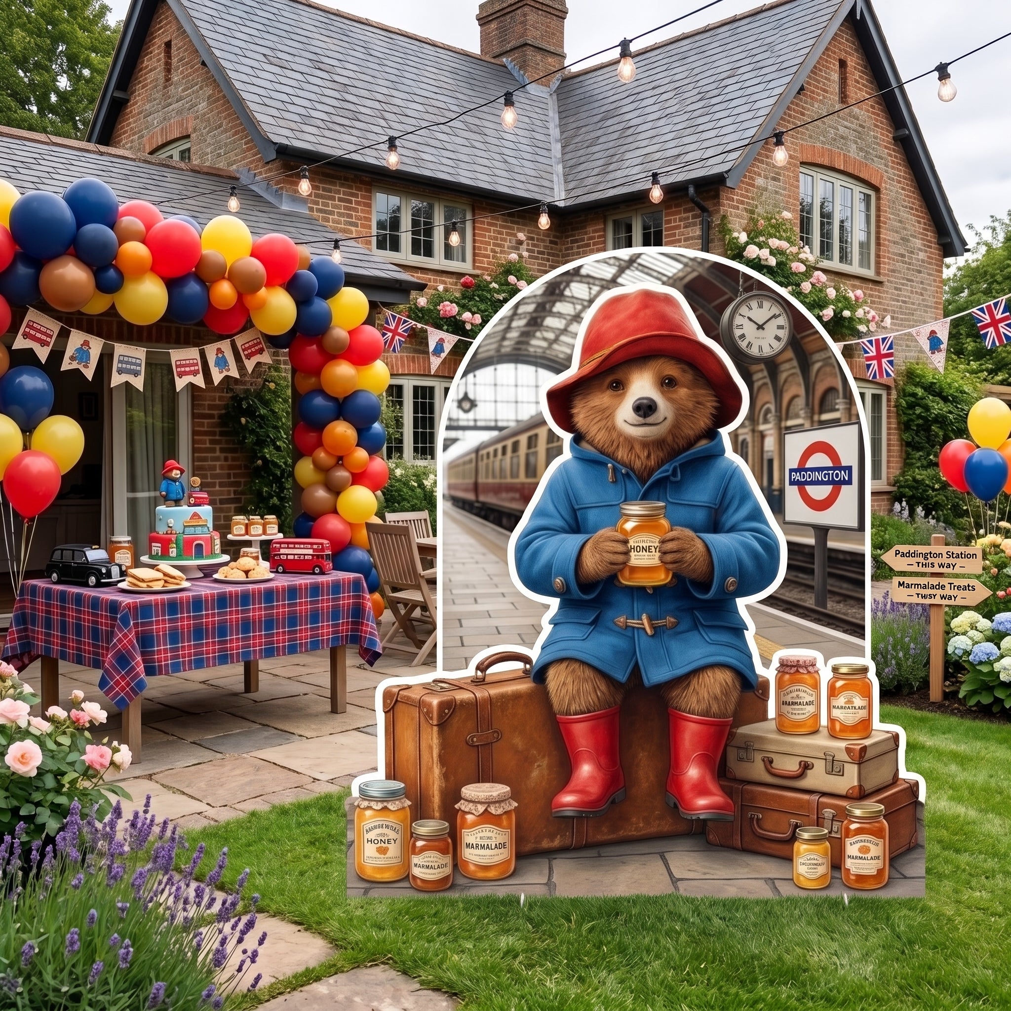 Life Size Paddington Character Premium Freestanding Cutouts Yard Sign Decor Party Prop