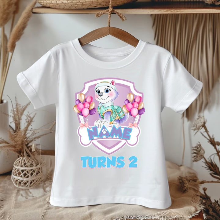 Paw Patrol Everest Personalized Custom White Family T-Shirt or Onesie Pack Theme Cake Smash Birthday Party