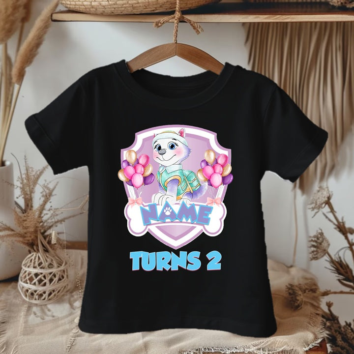 Paw Patrol Everest Personalized Custom Black Family T-Shirt or Onesie Pack Theme Cake Smash Birthday Party