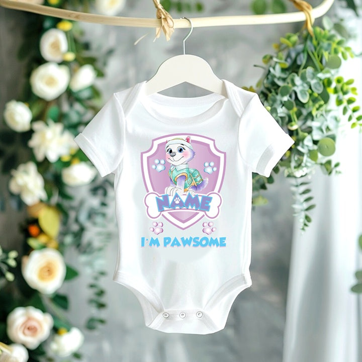Paw Patrol Everest Personalized Custom White T-Shirt or Onesie Theme Cake Smash Party