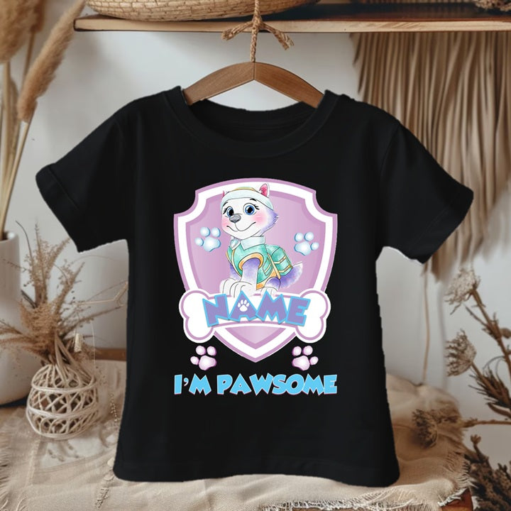 Paw Patrol Everest Personalized Custom Black T-Shirt or Onesie Theme Cake Smash Party