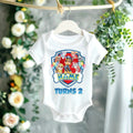 Paw Patrol Group Personalized Custom White T-Shirt or Onesie Theme Cake Smash Birthday Party