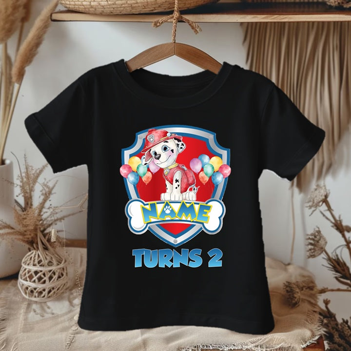 Paw Patrol Marshall Personalized Custom Black Family T-Shirt or Onesie Pack Theme Cake Smash Birthday Party