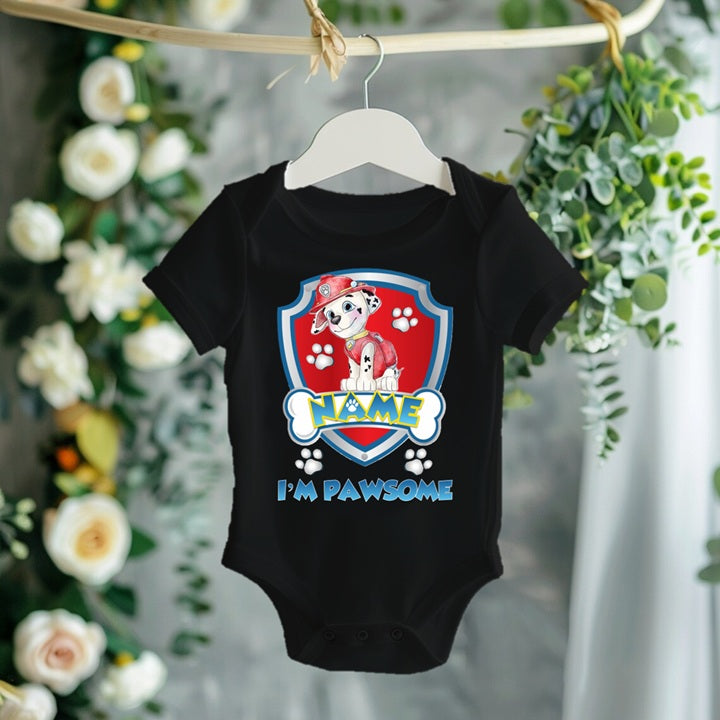 Paw Patrol Marshall Personalized Custom Black T-Shirt or Onesie Theme Cake Smash Party