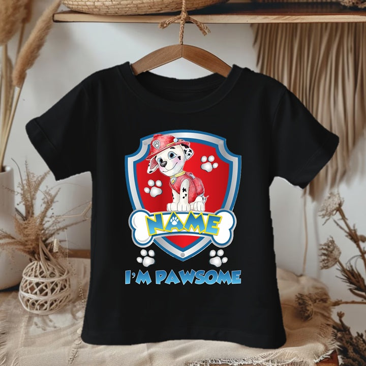 Paw Patrol Marshall Personalized Custom Black T-Shirt or Onesie Theme Cake Smash Party