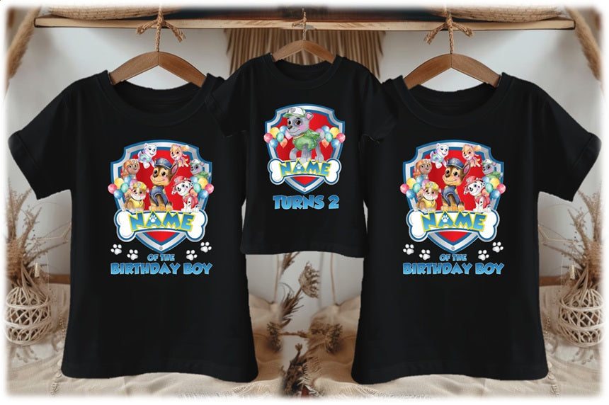 Paw Patrol Rocky Personalized Custom Black Family T-Shirt or Onesie Pack Theme Cake Smash Birthday Party