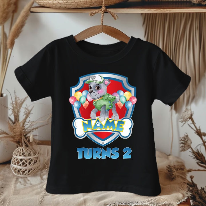 Paw Patrol Rocky Personalized Custom Black Family T-Shirt or Onesie Pack Theme Cake Smash Birthday Party