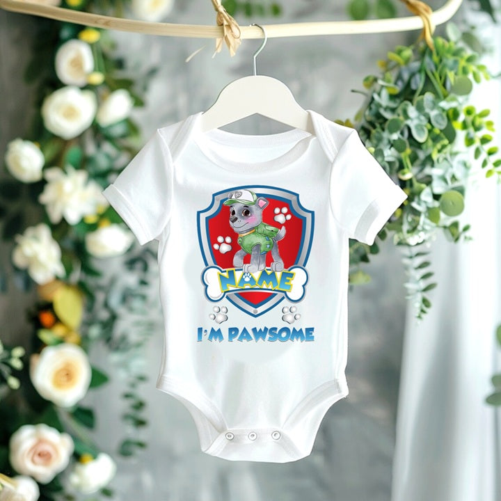Paw Patrol Rocky Personalized Custom White T-Shirt or Onesie Theme Cake Smash Party