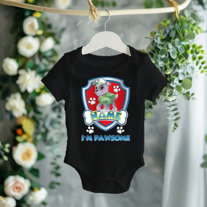 Paw Patrol Rocky Personalized Custom Black T-Shirt or Onesie Theme Cake Smash Party