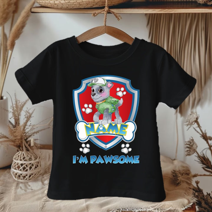 Paw Patrol Rocky Personalized Custom Black T-Shirt or Onesie Theme Cake Smash Party