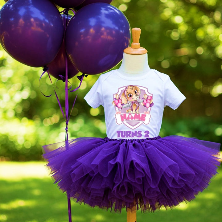 Paw Patrol Skye Tutu Set Girls Personalized Custom Purple Tutu Outfit Dress Theme Cake Smash Birthday Party