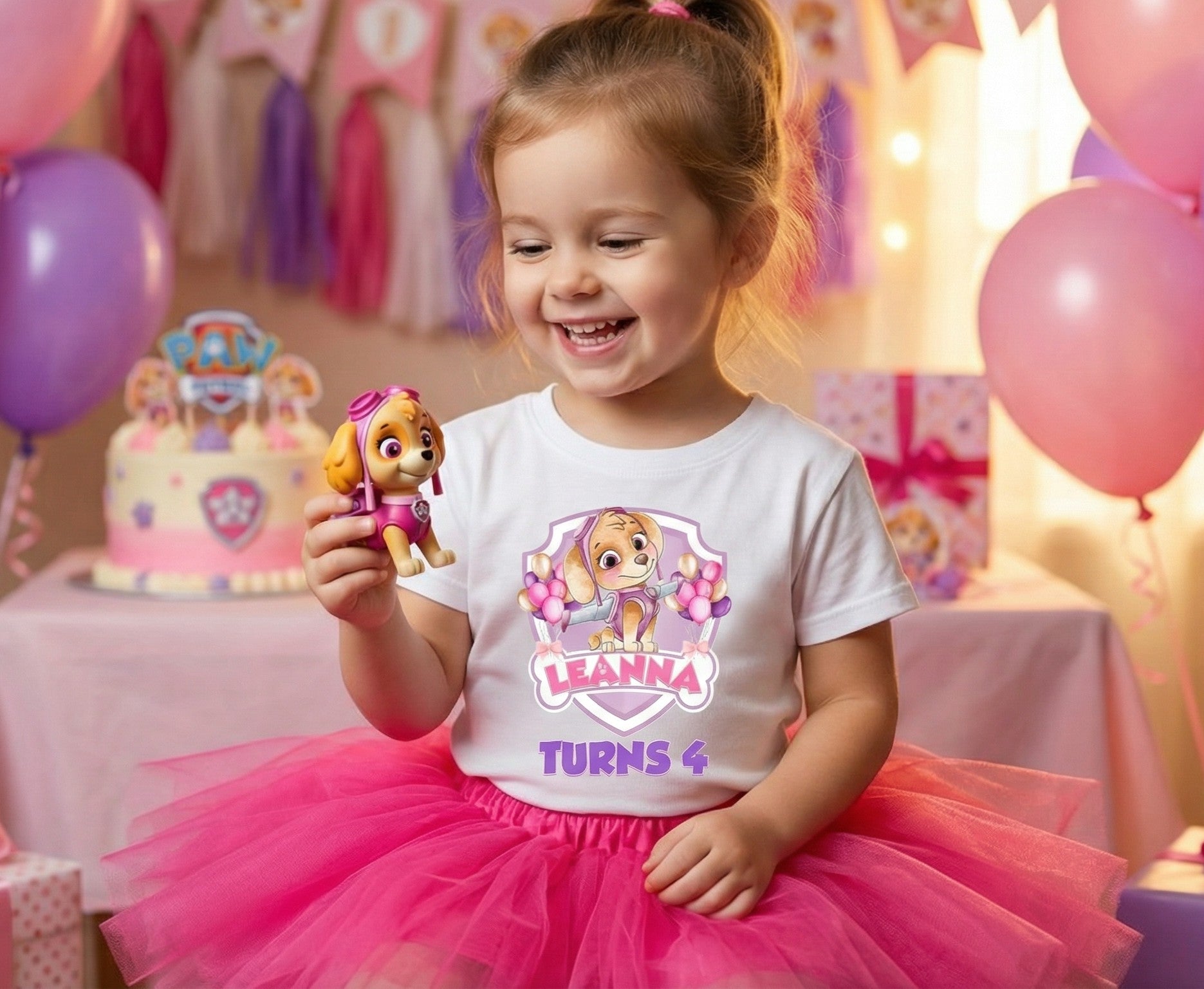 Paw Patrol Skye Tutu Set Girls Personalized Custom Hot Pink Tutu Outfit Dress Theme Cake Smash Birthday Party
