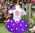 Paw Patrol Skye Tutu Set Girls Personalized Custom Purple White Polka Dots Tutu Outfit Dress Theme Cake Smash Party