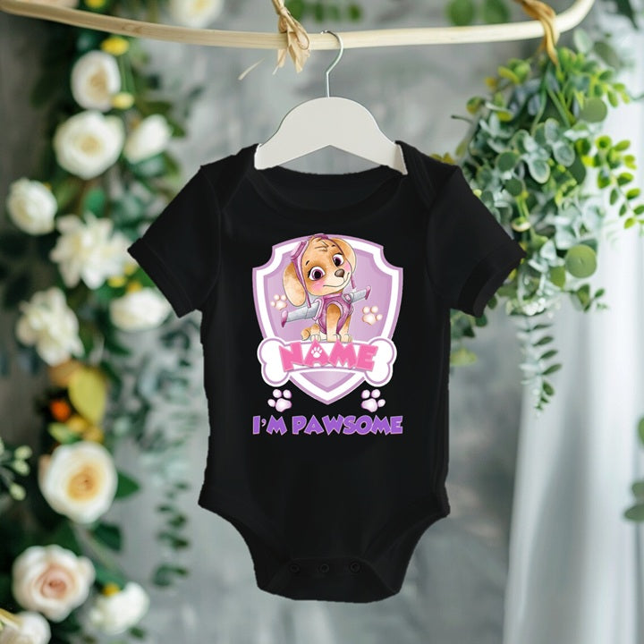 Paw Patrol Skye Personalized Custom Black T-Shirt or Onesie Theme Cake Smash Party