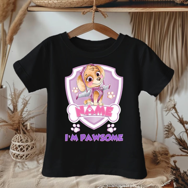 Paw Patrol Skye Personalized Custom Black T-Shirt or Onesie Theme Cake Smash Party