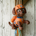 Premium Handmade 30-Inch Paw Patrol Zuma Character Pull-String Piñata Table Decor Party Centerpiece