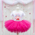 Peppa Pig Tutu Set Girls Personalized Custom Hot Pink Tutu Outfit Dress Theme Cake Smash Party