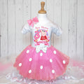 Peppa Pig Tutu Set Girls Personalized Custom Pink White Polka Dots Tutu Outfit Dress Theme Cake Smash Birthday Party