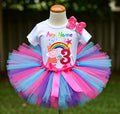 Peppa Pig Party Hat Tutu Set Girls Personalized Custom Hot Pink Blue Purple Tutu Outfit Dress Theme Cake Smash Birthday Party