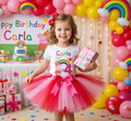 Peppa Pig Party Hat Tutu Set Girls Personalized Custom Hot Pink Red Pink Tutu Outfit Dress Theme Cake Smash Birthday Party