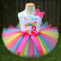 Peppa Pig Party Hat Tutu Set Girls Personalized Custom Rainbow Tutu Outfit Dress Theme Cake Smash Birthday Party