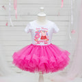 Peppa Pig Tutu Set Girls Personalized Custom Hot Pink Tutu Outfit Dress Theme Cake Smash Birthday Party